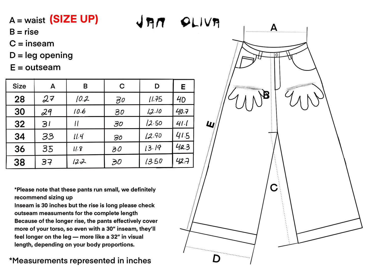 WHITE GLOVE SERVICE JEANS (SIZE UP)